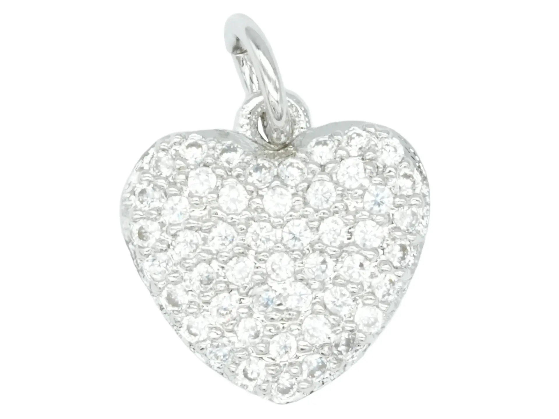 RODIO PLATEADO DIJE CORAZON ZIRCON 11*11MM 1