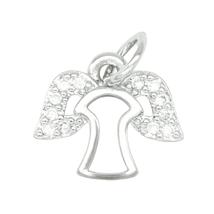 RODIO PLATEADO DIJE ANGEL ZIRCON 10*12MM