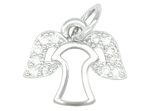 RODIO PLATEADO DIJE ANGEL ZIRCON 10*12MM