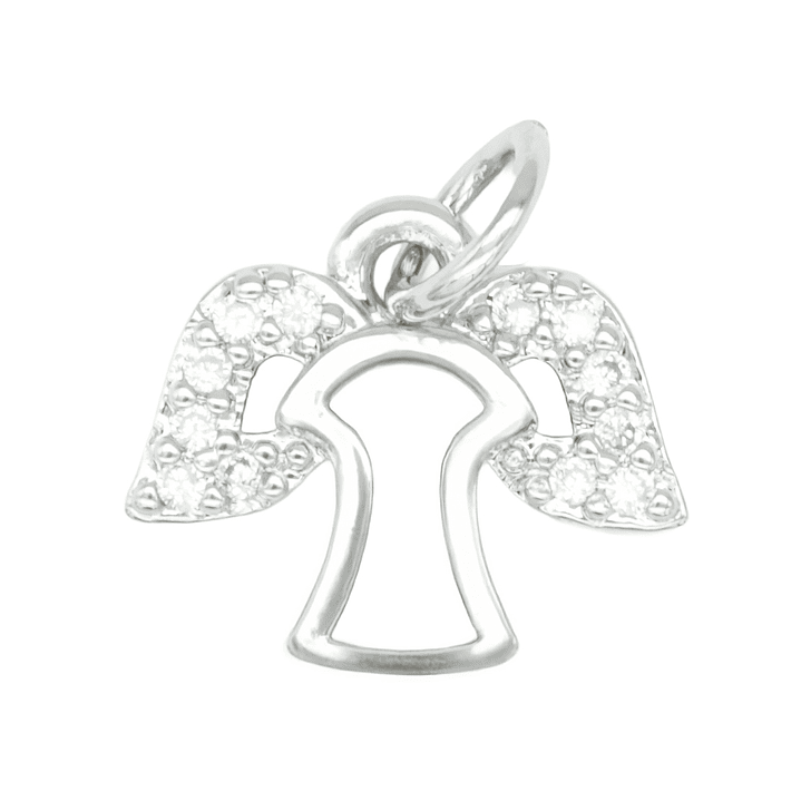 RODIO PLATEADO DIJE ANGEL ZIRCON 10*12MM 1