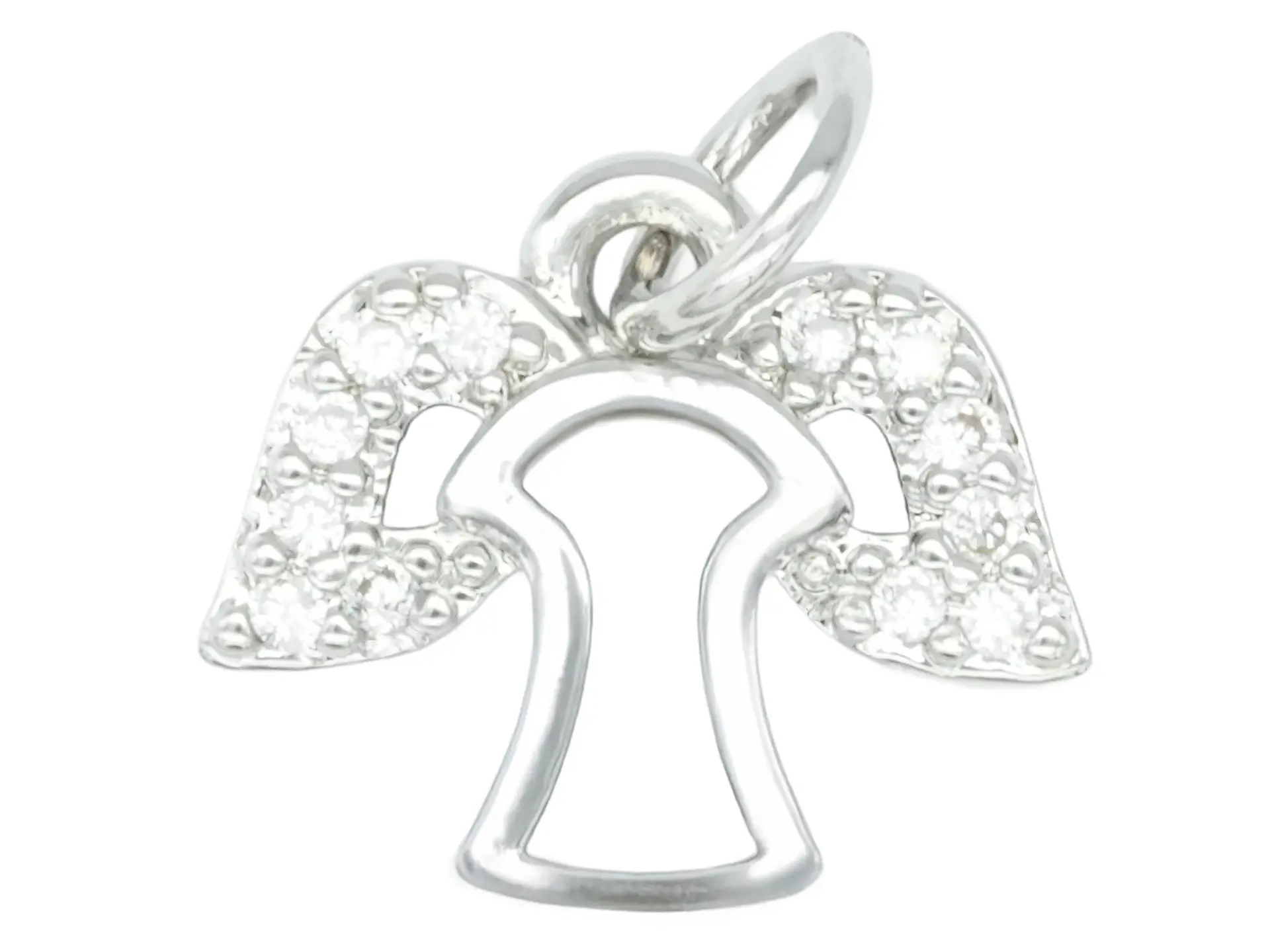 RODIO PLATEADO DIJE ANGEL ZIRCON 10*12MM 1