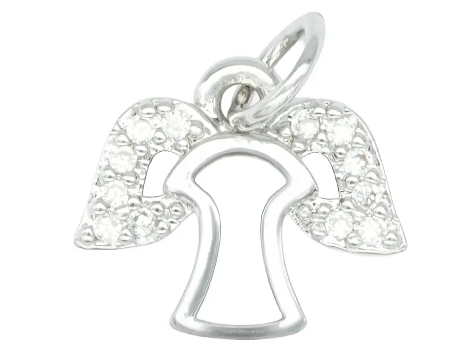 RODIO PLATEADO DIJE ANGEL ZIRCON 10*12MM 1