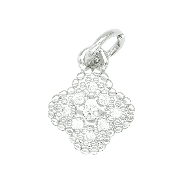 RODIO PLATEADO DIJE FLOR ZIRCON 12*9MM 1