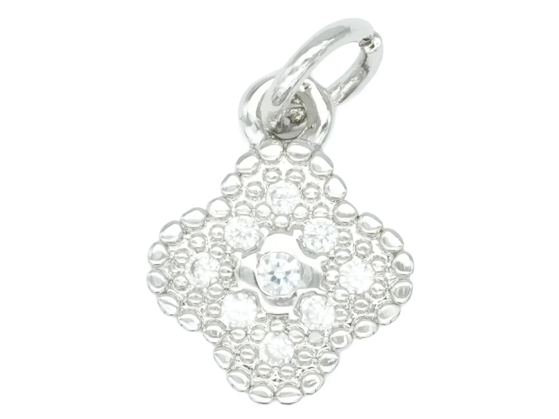 RODIO PLATEADO DIJE FLOR ZIRCON 12*9MM 1