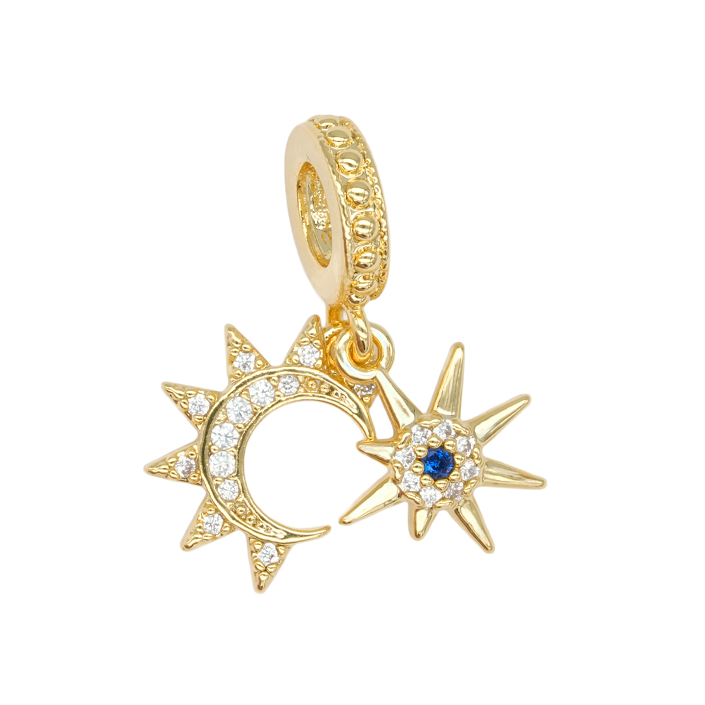 RODIO DORADO DIJE CHARM LUNA ESTRELLA 22*10MM 1