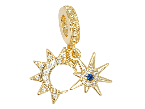 RODIO DORADO DIJE CHARM LUNA ESTRELLA 22*10MM