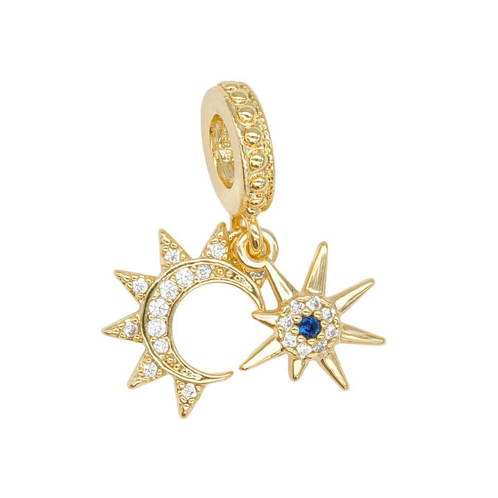 RODIO DORADO DIJE CHARM LUNA ESTRELLA 22*10MM 1