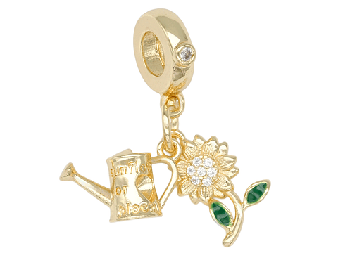 RODIO DORADO DIJE CHARM GIRASOL REGADERA 29*12MM