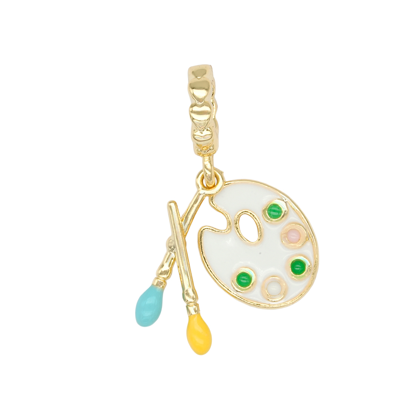 RODIO DORADO DIJE CHARM PINTURA PINCELES 22*12MM 1