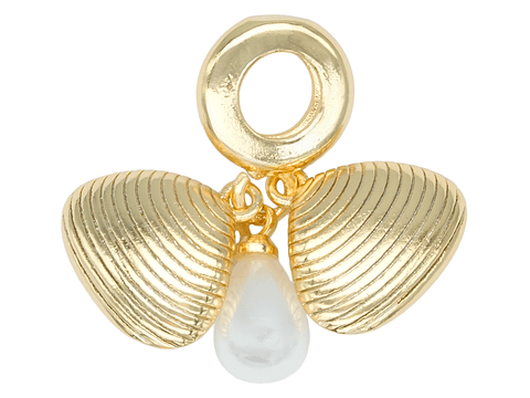 RODIO DORADO DIJE CHARM CONCHA PERLA 22*12MM