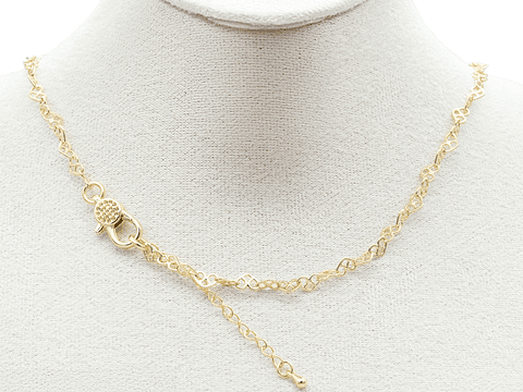 RODIO DORADO CADENA CORAZON 6*4MM POR 45CM