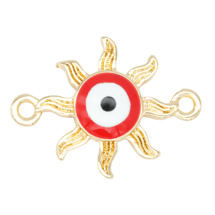RODIO DORADO CENTRO SOL OJO TURCO ROJO 17*12MM 1