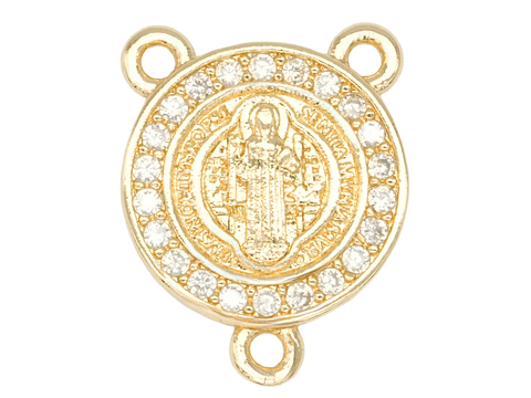 RODIO DORADO CENTRO CRUCERO SAN BENITO ZIRCON 12*15MM