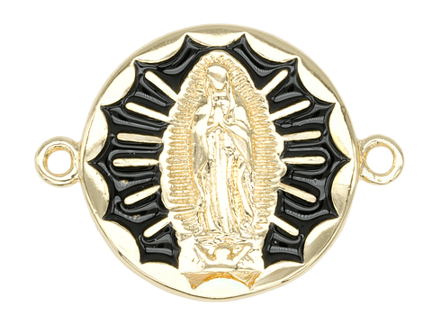 RODIO DORADO CENTRO VIRGEN GUADALUPE NEGRO 17MM