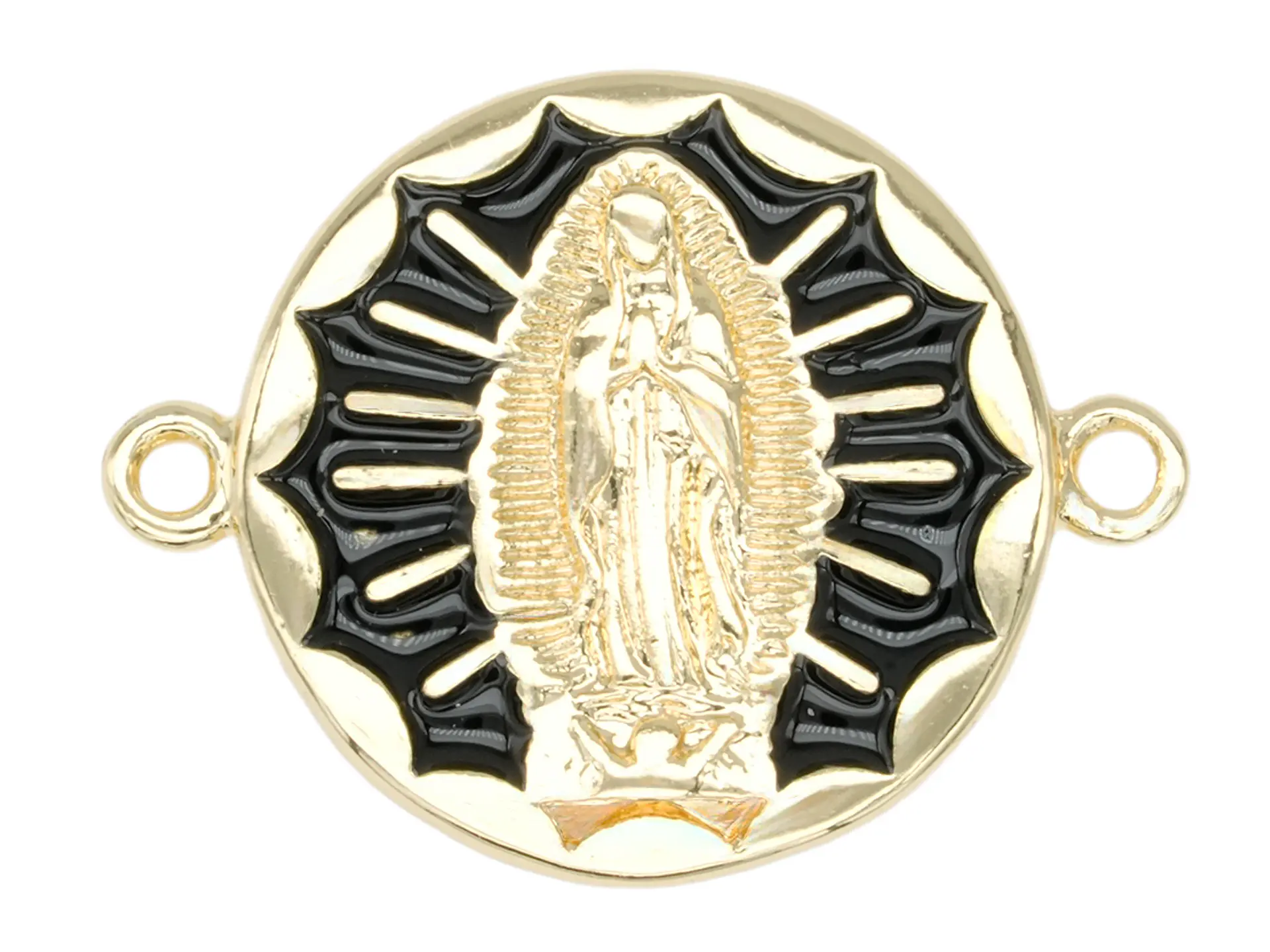 RODIO DORADO CENTRO VIRGEN GUADALUPE NEGRO 17MM 1