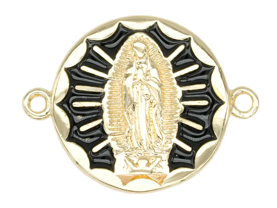 RODIO DORADO CENTRO VIRGEN GUADALUPE NEGRO 17MM 1