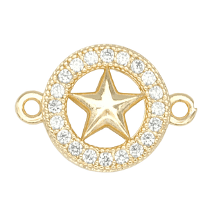 RODIO DORADO CENTRO CIRCULO ESTRELLA ZIRCON BLANCO 11MM
