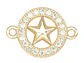 RODIO DORADO CENTRO CIRCULO ESTRELLA ZIRCON BLANCO 11MM - Miniatura 1