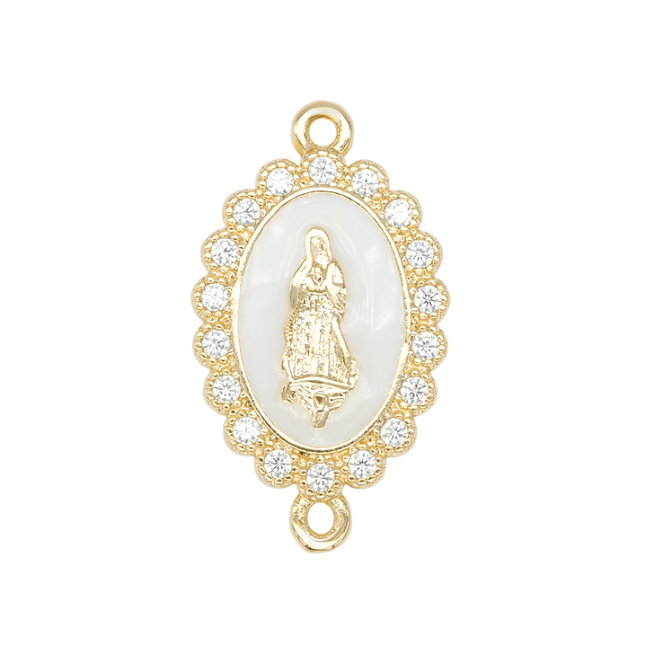 RODIO DORADO CENTRO VIRGEN GUADALUPE BLANCO ZIRCON 25*14MM 1