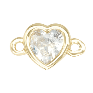 RODIO DORADO CENTRO CORAZON PQ ZIRCON BLANCO 10MM