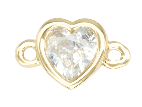 RODIO DORADO CENTRO CORAZON PQ ZIRCON BLANCO 10MM