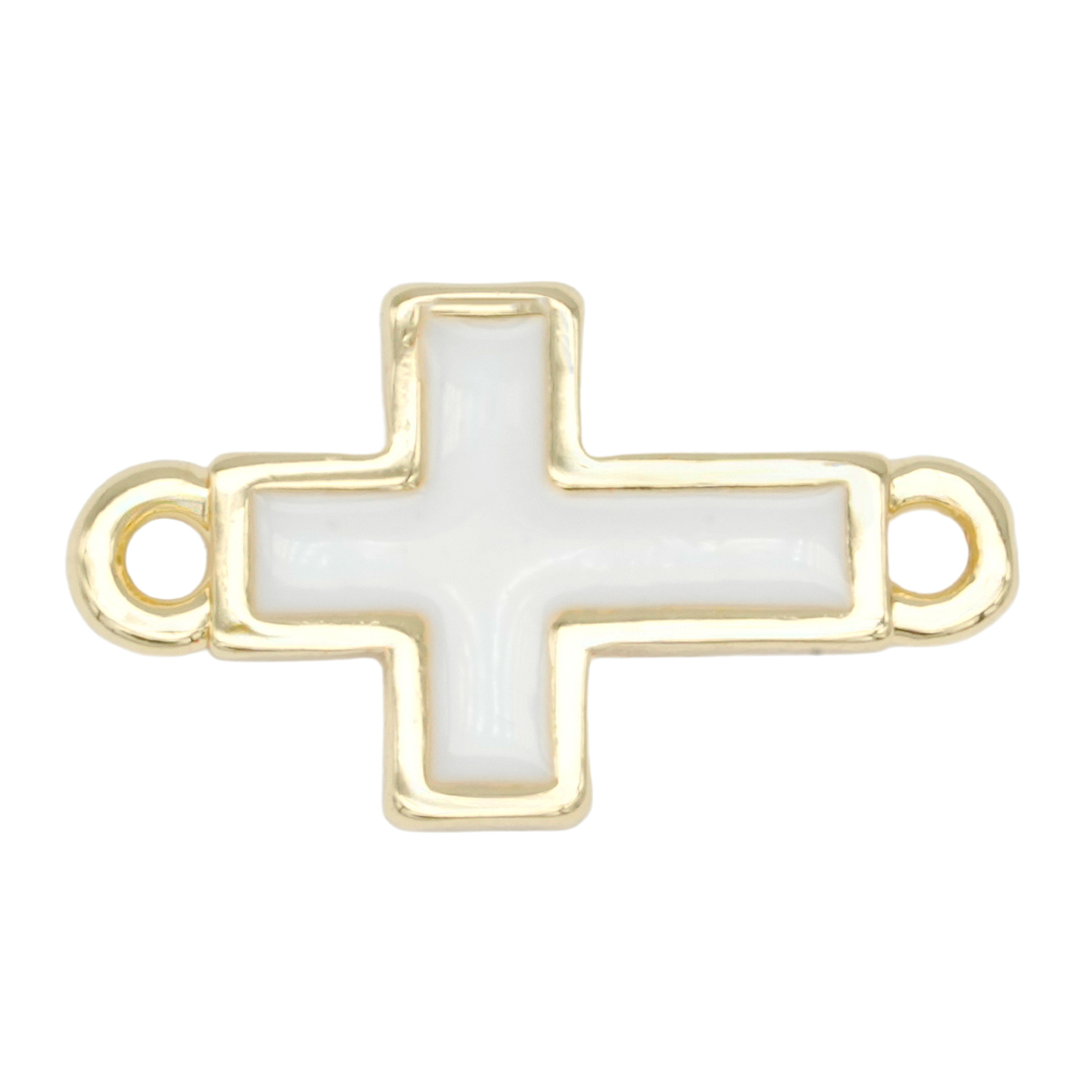 RODIO DORADO CENTRO CRUZ BLANCO ZIRCON 15*9MM 1