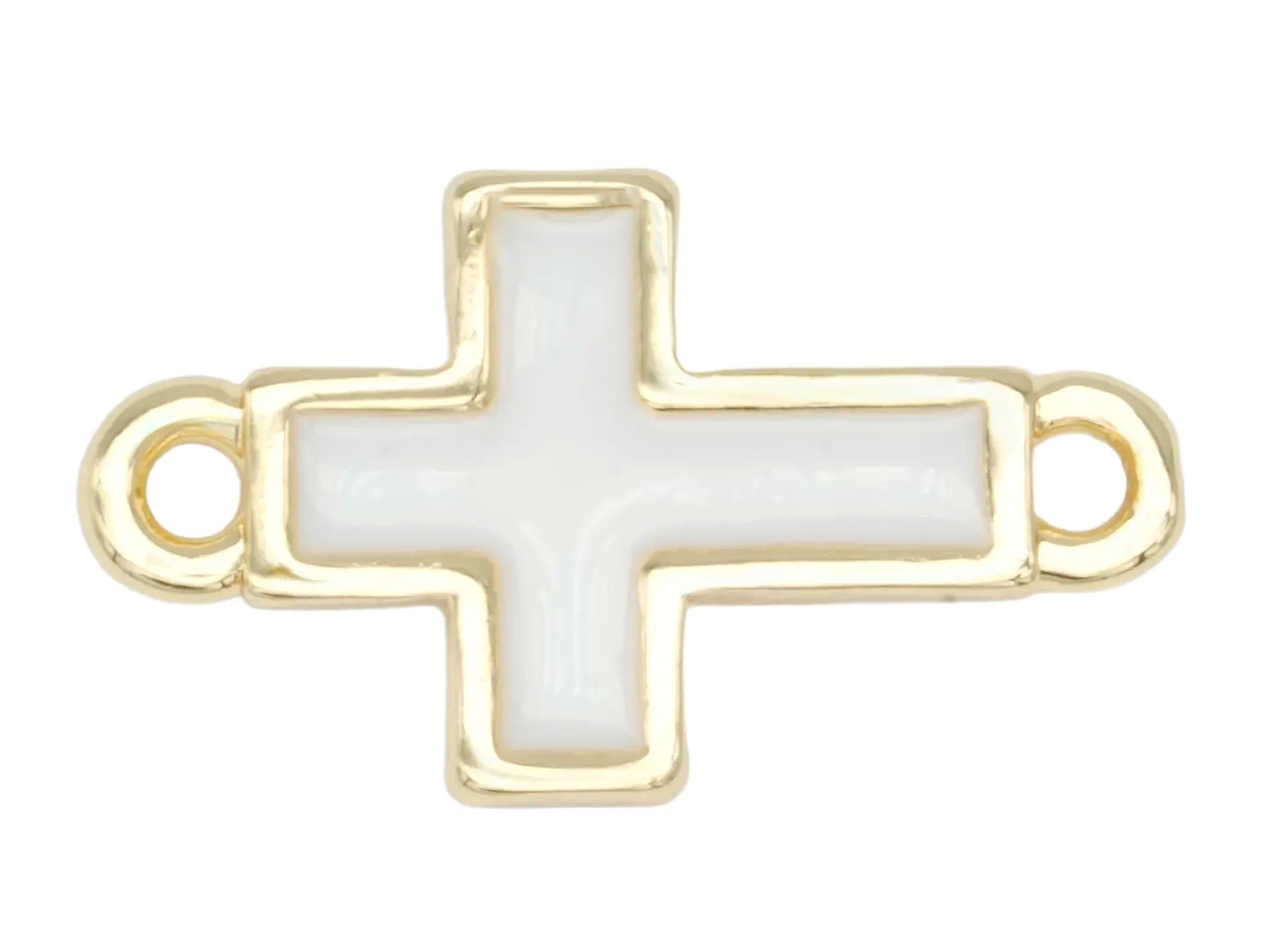 RODIO DORADO CENTRO CRUZ BLANCO ZIRCON 15*9MM 1