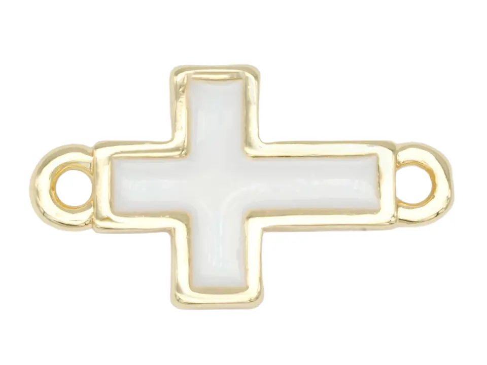 RODIO DORADO CENTRO CRUZ BLANCO ZIRCON 15*9MM 1