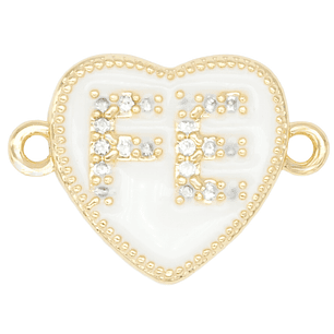 RODIO DORADO CENTRO CORAZON FE BLANCO ZIRCON 12*16MM