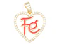 RODIO DORADO DIJE CORAZON FE ROJO ZIRCON 17*15MM - thumbnail 1