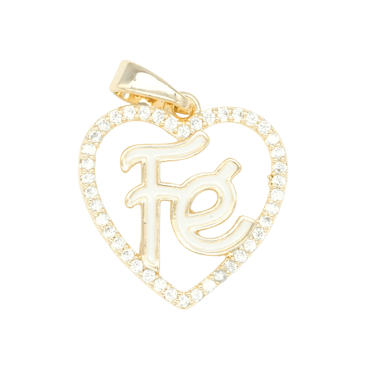 RODIO DORADO DIJE CORAZON FE BLANCO ZIRCON 17*15MM 1