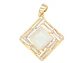 RODIO DORADO DIJE ROMBO OJO DE GATO ZIRCON 22*19MM - Miniatura 1