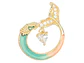 RODIO DORADO DIJE COLA SIRENA ZIRCON 24*18MM - Miniatura 1