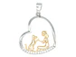 RODIO DORADO PLATEADO DIJE PERRO NIÑA ZIRCON 20*17MM - Miniatura 1