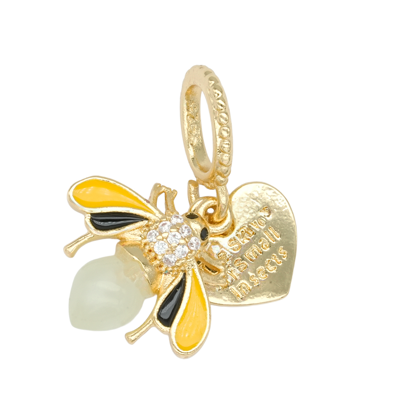 RODIO DORADO DIJE CHARM LUCIERNAGA  CORAZON 25*15MM 1