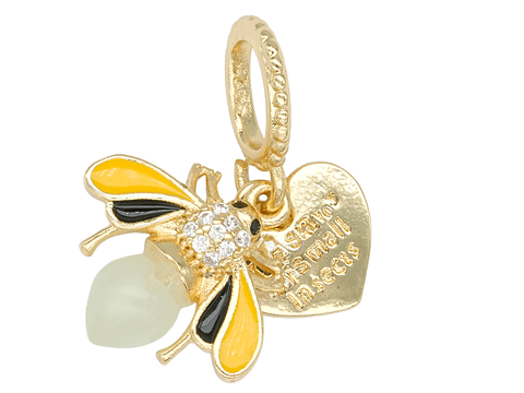 RODIO DORADO DIJE CHARM LUCIERNAGA  CORAZON 25*15MM