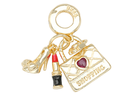 RODIO DORADO DIJE CHARM CARTERA LABIAL TACON FLOR 27*12MM