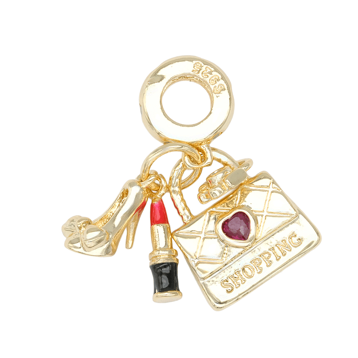 RODIO DORADO DIJE CHARM CARTERA LABIAL TACON FLOR 27*12MM 1