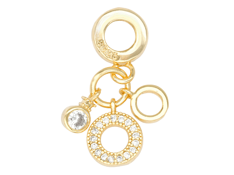 RODIO DORADO DIJE CHARM AROS ZIRCON 22*10MM