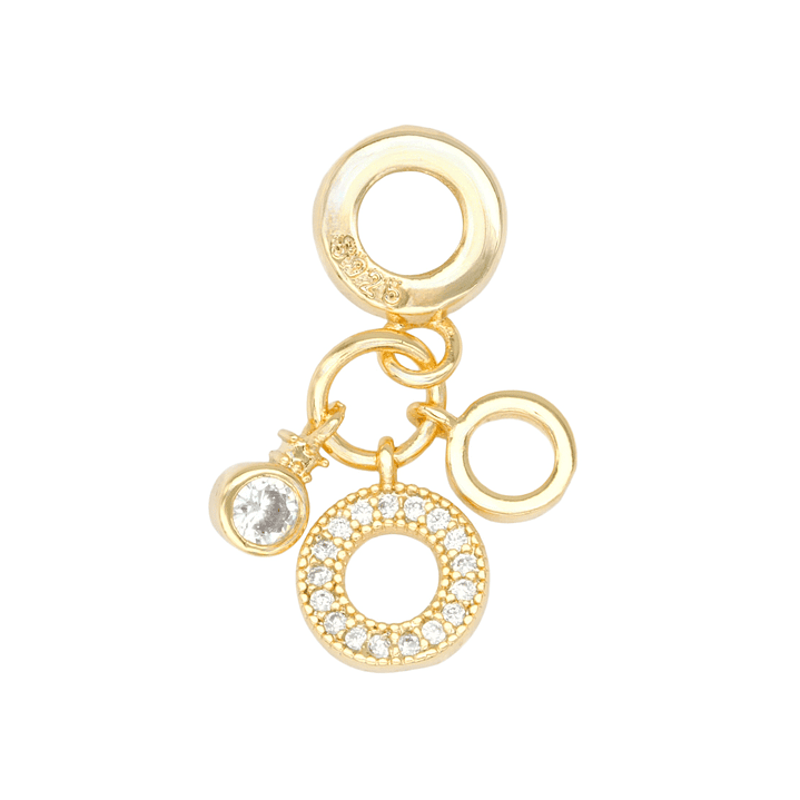 RODIO DORADO DIJE CHARM AROS ZIRCON 22*10MM 1