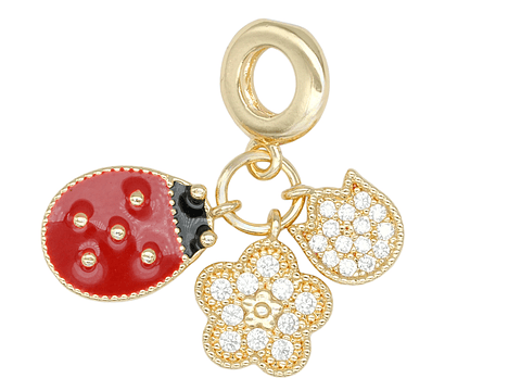 RODIO DORADO DIJE CHARM MARIQUITA FLOR TULIPAN 25*12MM