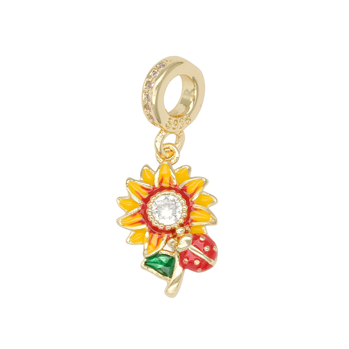 RODIO DORADO DIJE CHARM GIRASOL 22*10MM 1