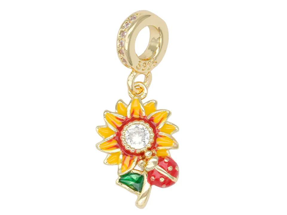 RODIO DORADO DIJE CHARM GIRASOL 22*10MM 1