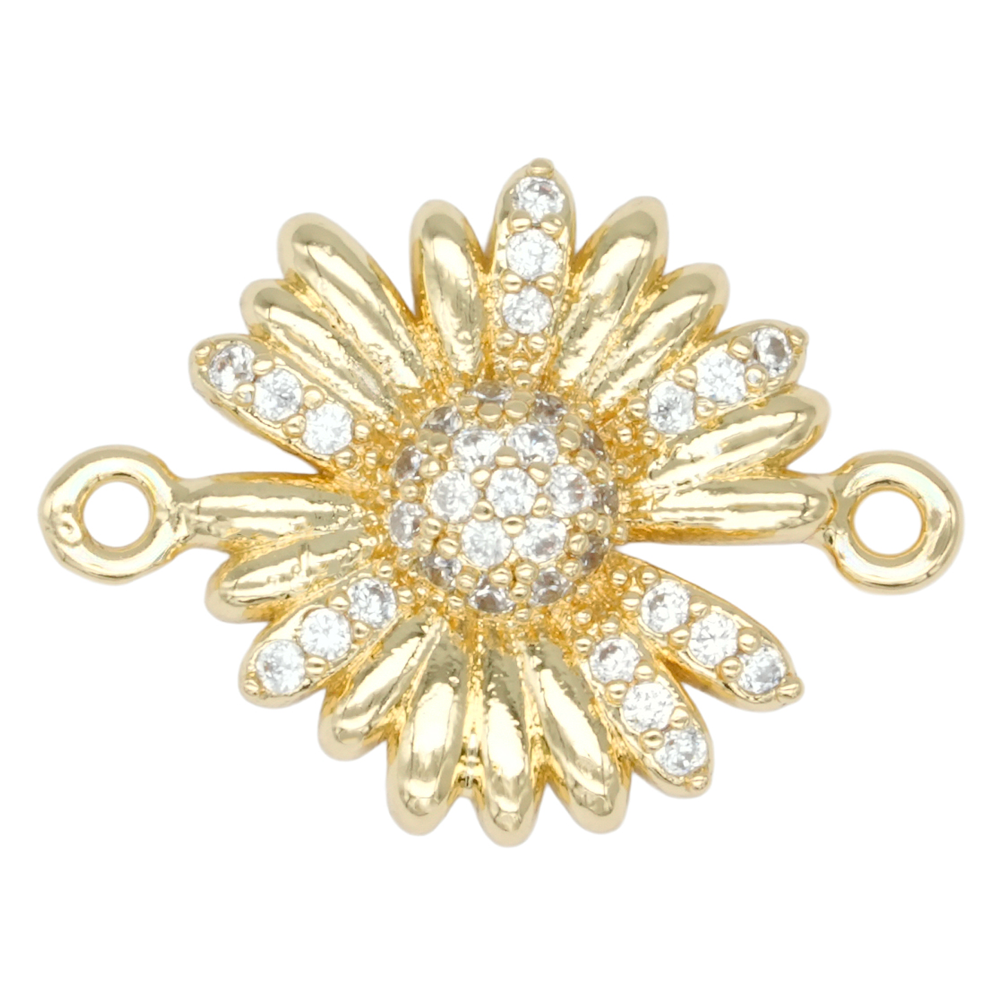 RODIO DORADO CENTRO GIRASOL ZIRCON 20*14MM 1