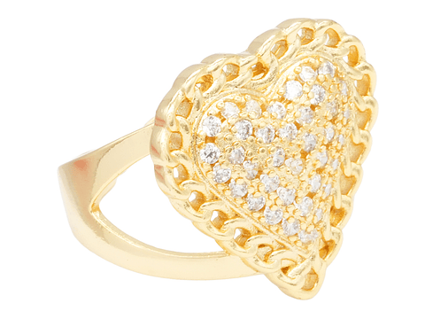 RODIO DORADO ANILLO CORAZON AJUSTABLE ZIRCON 23MM