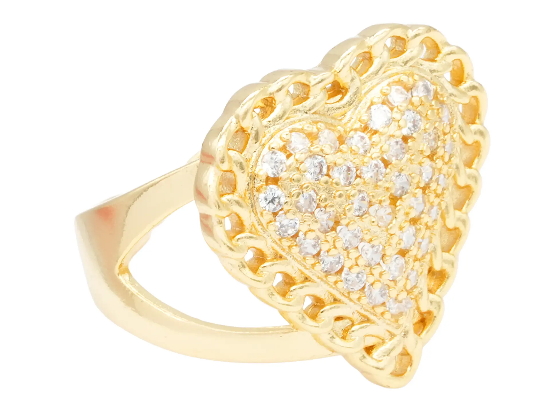 RODIO DORADO ANILLO CORAZON AJUSTABLE ZIRCON 23MM 1