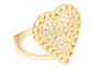 RODIO DORADO ANILLO CORAZON AJUSTABLE ZIRCON 23MM - Miniatura 1