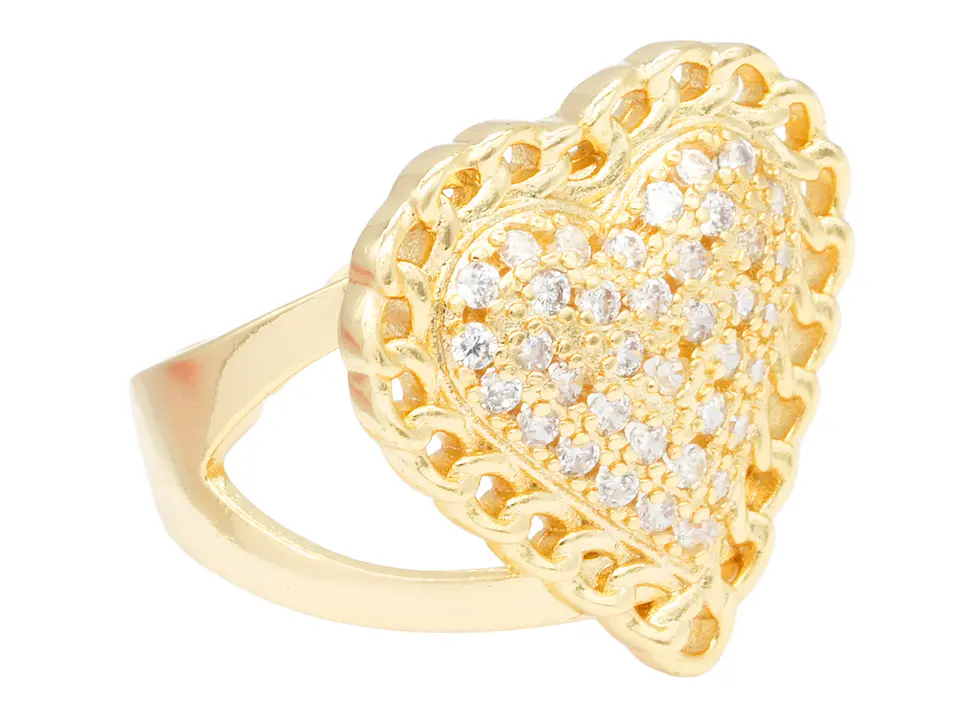 RODIO DORADO ANILLO CORAZON AJUSTABLE ZIRCON 23MM 1