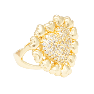 RODIO DORADO ANILLO CORAZON AJUSTABLE ZIRCON 20MM
