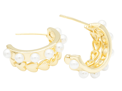 RODIO DORADO TOPO PERLA CORAZON 17MM